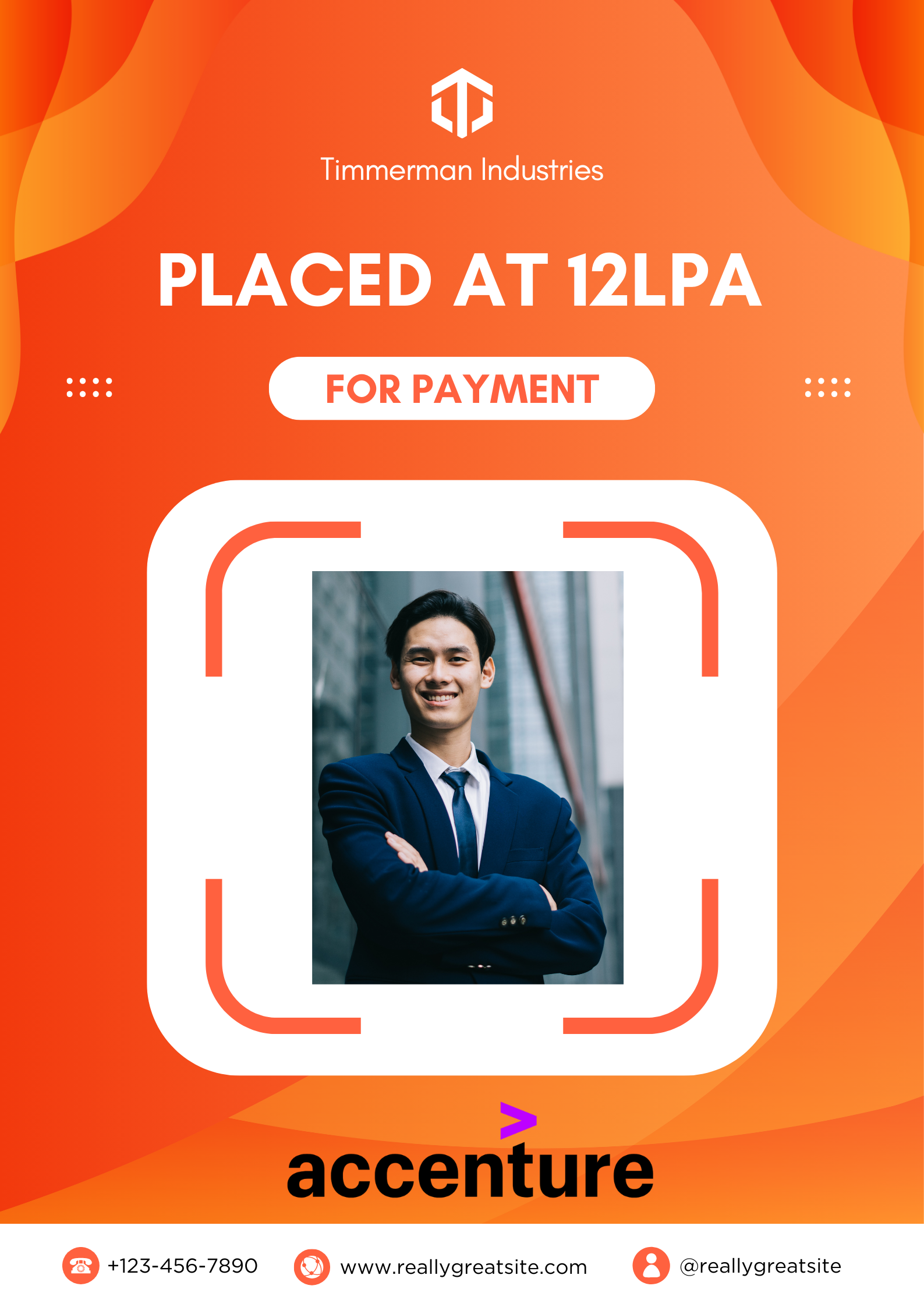 Orange and White Modern QR Code Placement Poster